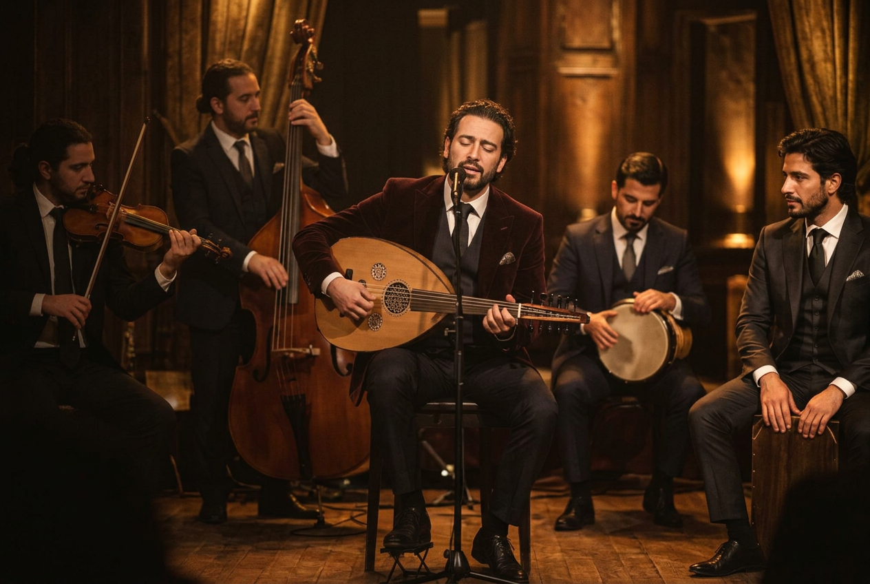 Concert dans un restaurant contemporain